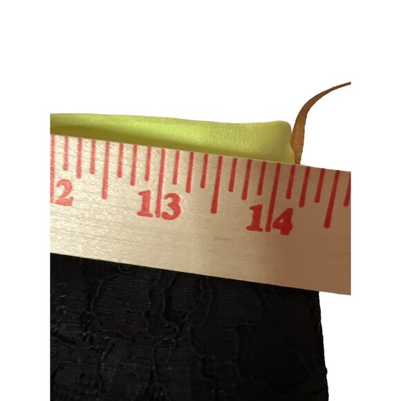 Gibson & Latimer Women's Skirt Black Lace Yellow Neon Zipper Trim Layer Size 8 - Picture 7 of 11